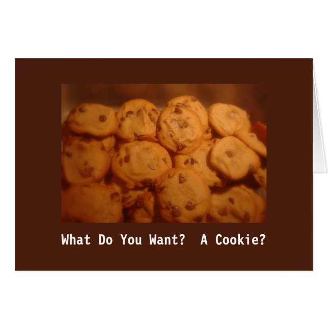 ¿Qué usted quiere?  ¿Una galleta? Tarjeta de (Anverso (Horizontal))