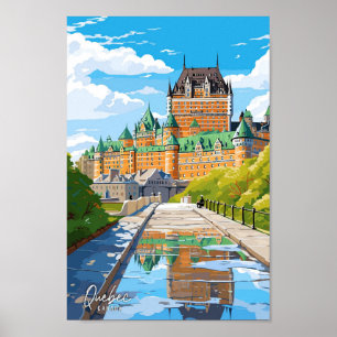 Quebec Canadá Ilustracion de viajes de arte