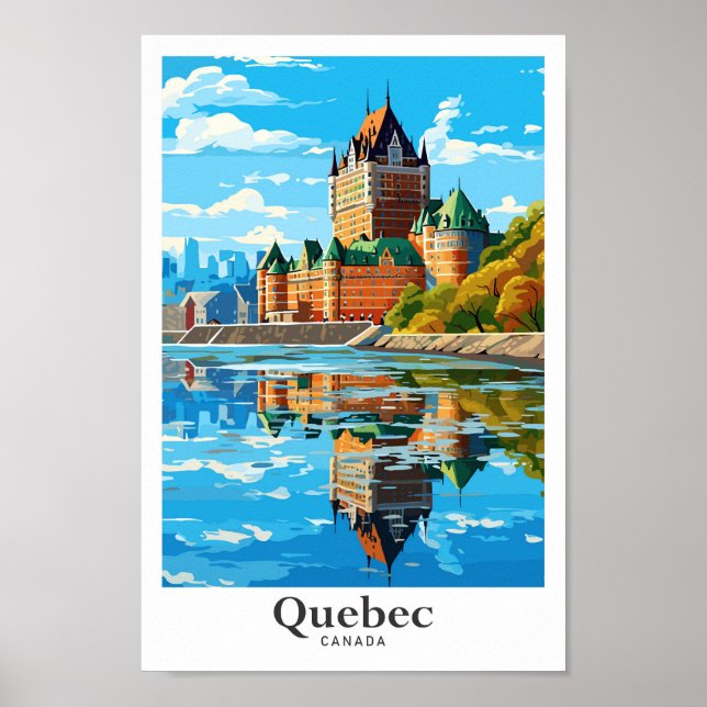 Quebec Canadá Ilustracion de viajes de arte (Frente)