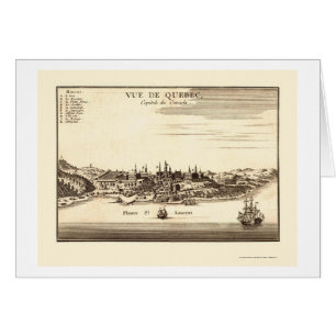 Québec, mapa panorámico de Canadá - 1755