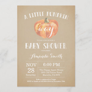 Quebrada de calabaza Baby Shower Invitación a cose