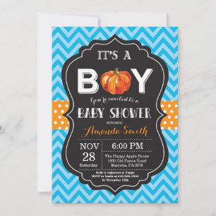Quebrada de calabaza Invitación a Baby Shower Chev