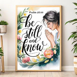 Quédate quieta y sabe – Arte de pared cristiano pa