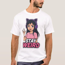 "Quédate Raro – Camiseta de Chica Anime con Auricu