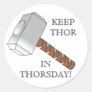 ¡Quédese con Thorsday! Pegatinas redondas
