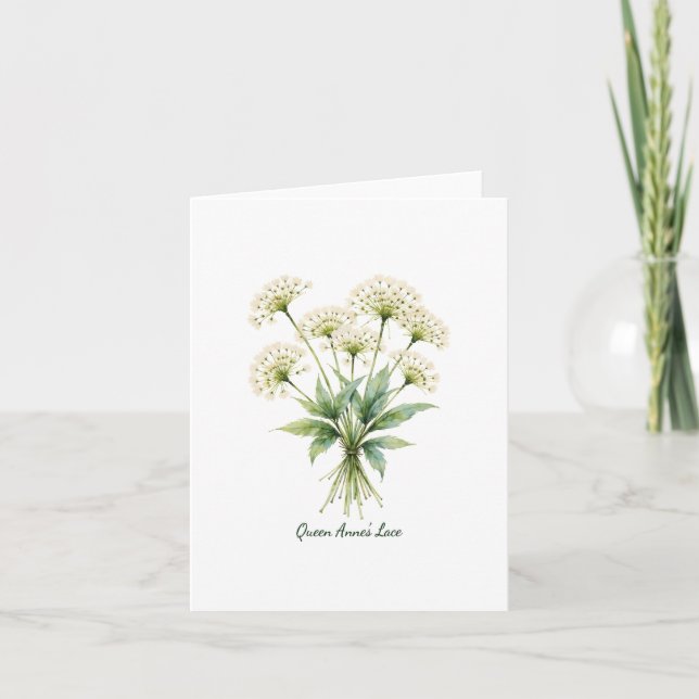 Queen Anne's Lace Floral Blank Note Card (Anverso)