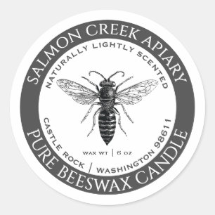 Queen Bee Beeswax Etiqueta Vela Gris Beekeeper