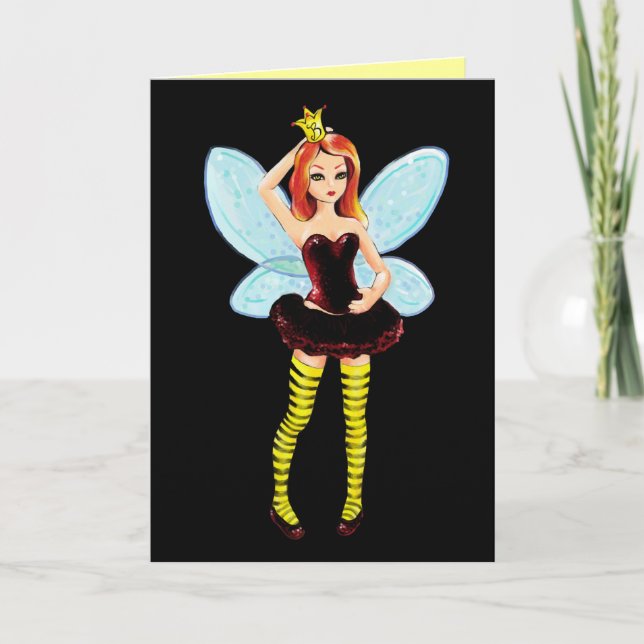 Queen Bee Fairy Birday o tarjeta de saludo (Anverso)