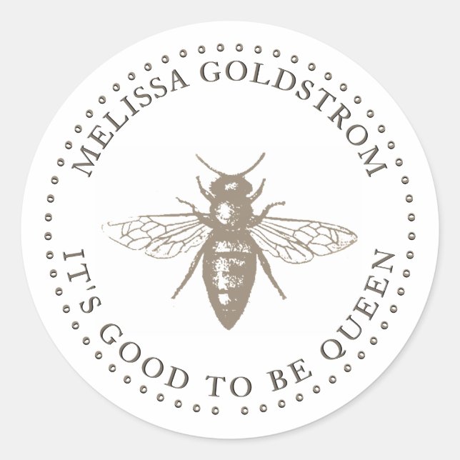 Queen Bee Good to be Queen Return Address Pegatina (Anverso)