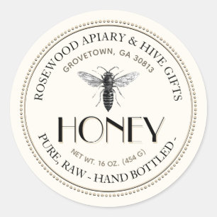 Queen Bee Raw Hand Bottand Honey Pegatina