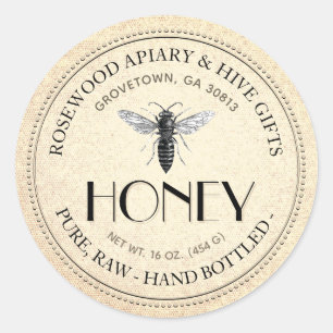 Queen Bee Raw Hand Bottand Honey Pegatina