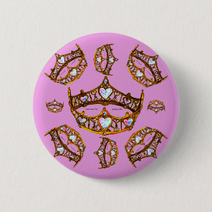 Queen Hearts Gold Corona el botón Tiaras Lilac ros
