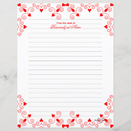 Queen of Hearts - Hoja de papel con lino rojo