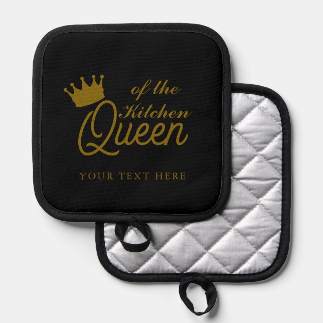 Queen of the Kitchen Stylish Pot Holder (Anverso/Reverso)