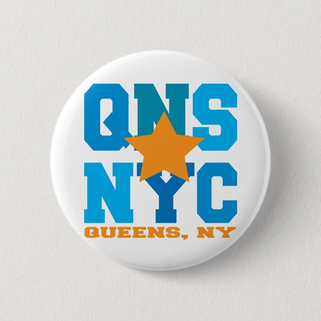 Queens, botón del azul de NY (Anverso)