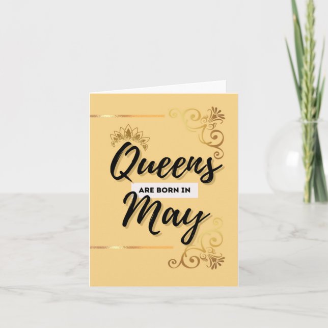 Queens nacidas en mayo tarjeta de cumpleaños feliz (Anverso)