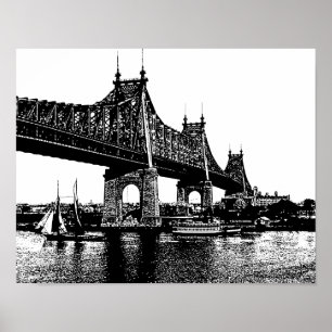 Queensboro Bridge Boats Arte náutico en el océano
