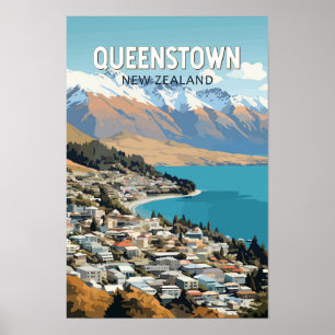 Queenstown Nueva Zelanda Viaje Arte Vintage