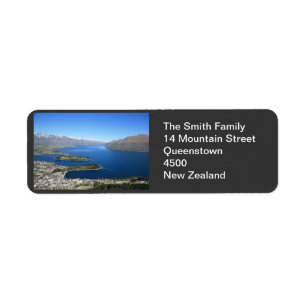 Queenstown NZ, etiqueta de dirección adaptable
