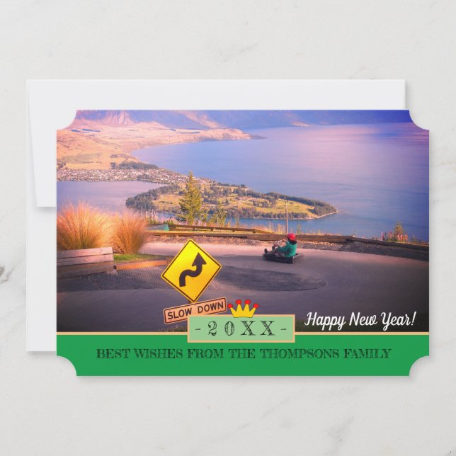 QueensTown y ¡Feliz Año Nuevo! Tarjeta /20XX NZ (Anverso)