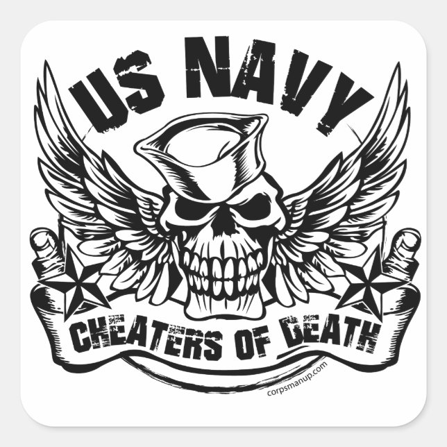 Quemadores de la muerte Corpsmanup.com Pegatina (Anverso)