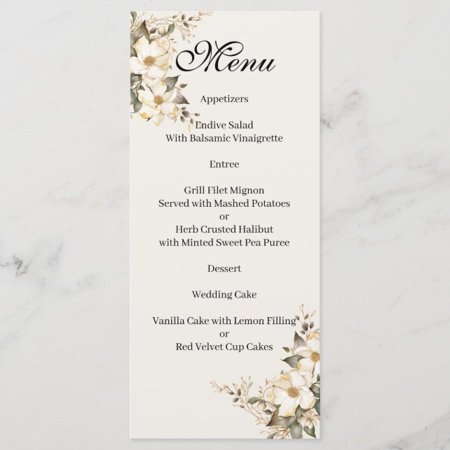 Quenceanera Magnolia Menu (Anverso)