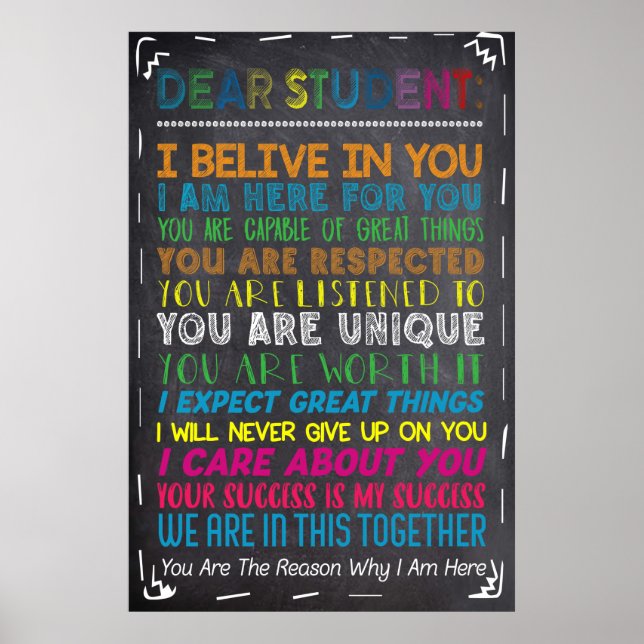 Querida decoración estudiantil Poster (Frente)