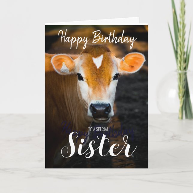 Querida Hermana Feliz Cumpleaños Tarjeta – Foto Di (Anverso)