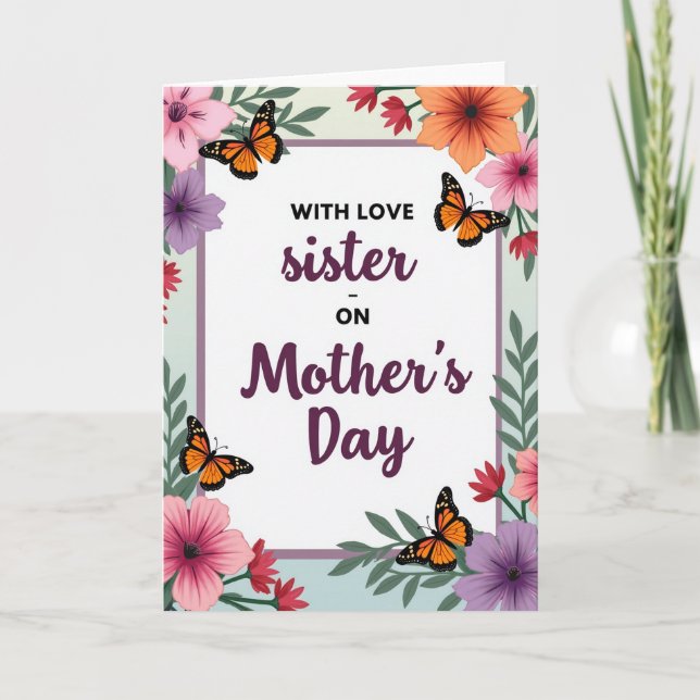 Querida Hermana Tarjeta del Día de las Madres (Anverso)