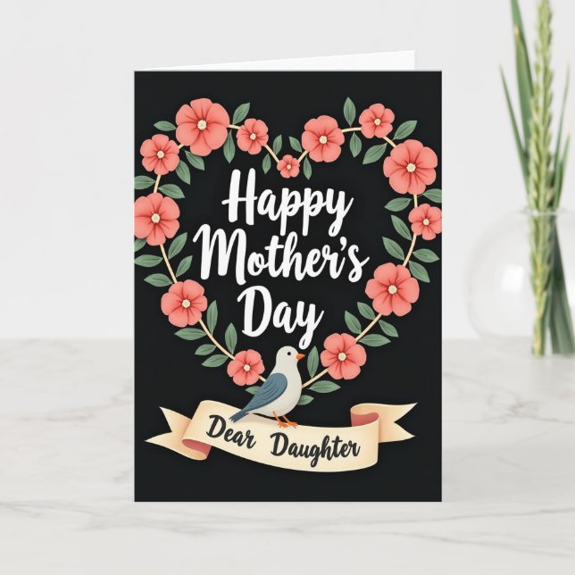 Querida Hija Tarjeta del Día de la Madre (Anverso)