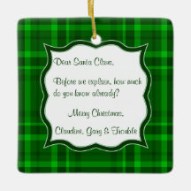 Querida letra Santa Clause Navidades Ornamento cua