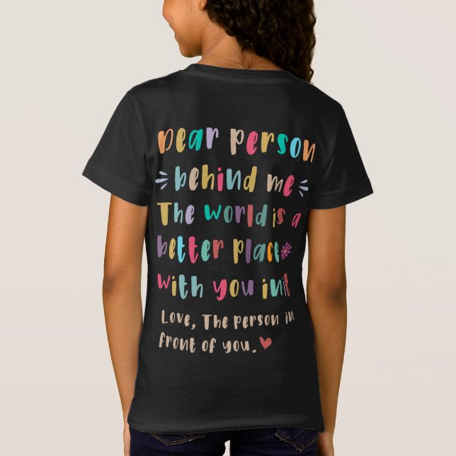Querida persona detrás de mi camiseta (Reverso)