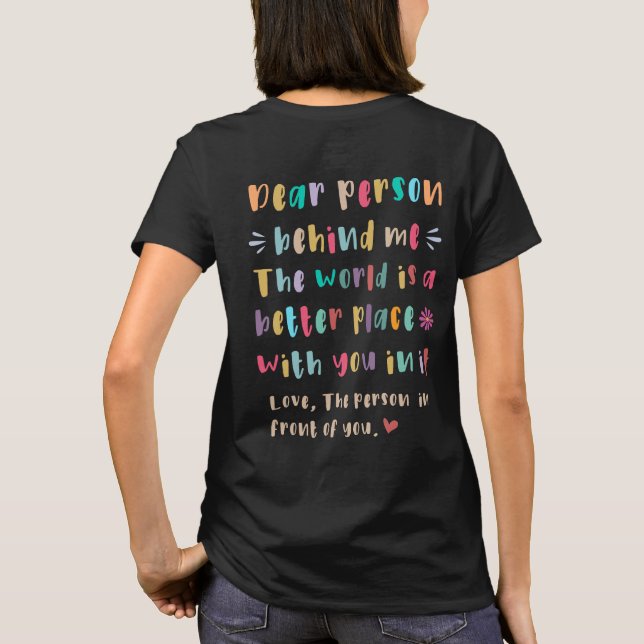 Querida persona detrás de mi camiseta (Reverso)
