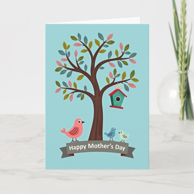 Querida Tarjeta Familiar de Madre Pájaro (Anverso)