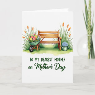 Queridísima tarjeta del jardín floral de la madre