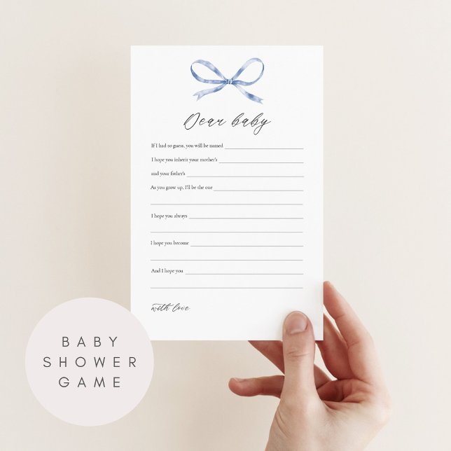 Querido bebé tarjeta de juego Baby Shower con Blue (Subido por el creador)