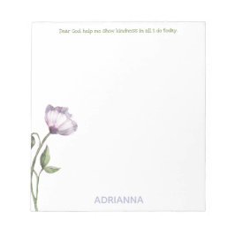 Querido Dios, ayúdame Bloc de notas Floral