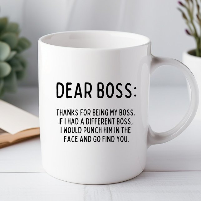 Querido jefe taza de oficina divertida (Subido por el creador)