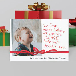 "Querido Jesús" Nota de Red Crayon Tarjeta de Navi