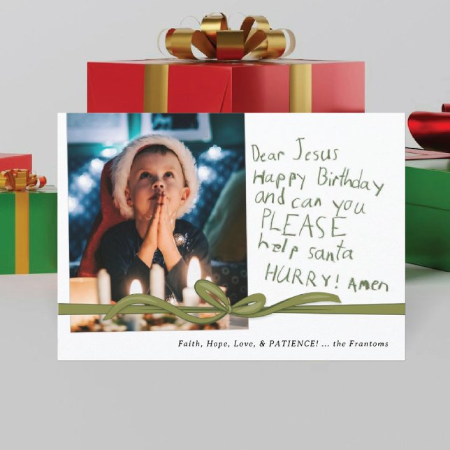 Querido Jesús Tarjeta de Navidad con nota en crayó (Subido por el creador)