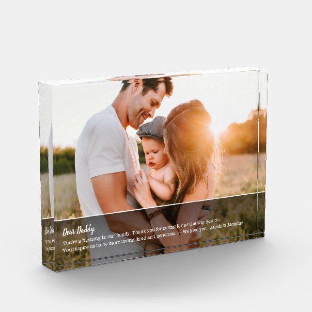 Querido papá: Mensaje de foto personalizado Keepsa (Izquierda)