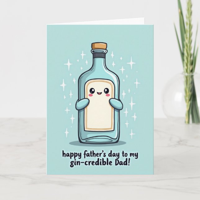 Querido Papá Tarjeta de Botella Día del Padre (Anverso)