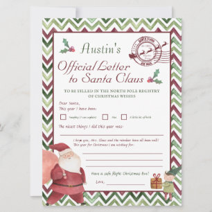 Querido Santa   Carta personalizada de niños a San