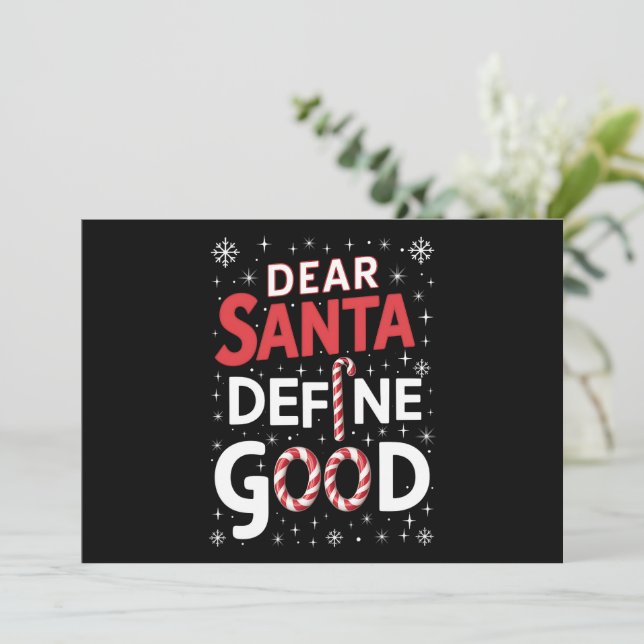 Querido Santa Define Buen Día de Navidad Xmas (Anverso de pie)