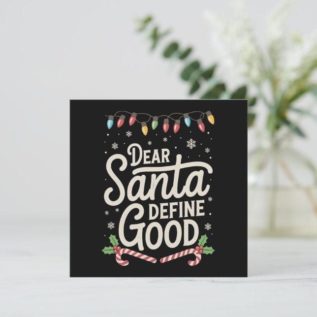 Querido Santa Define Buen Navidad Familia Combinac (Anverso de pie)