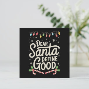 Querido Santa Define Buen Navidad Familia Combinac