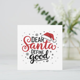 Querido Santa Define Buen Navidad Familia Xmas Coi