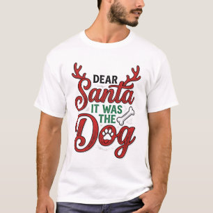 Querido Santa Fue El Perro Camiseta De Navidad Dis