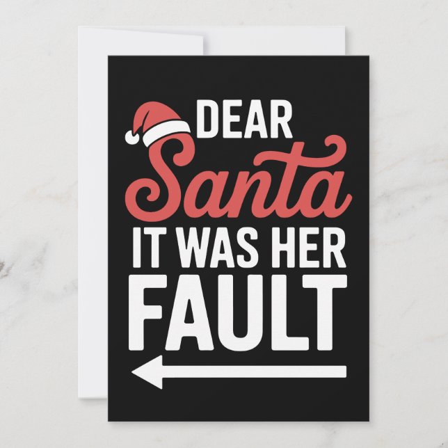 Querido Santa Fue Su Culpa Navidad Parejas Xmas (Anverso)