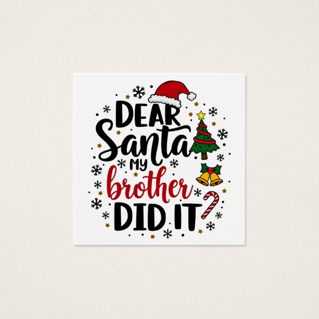 Querido Santa Mi Hermano hizo Navidades traviesos (Anverso)